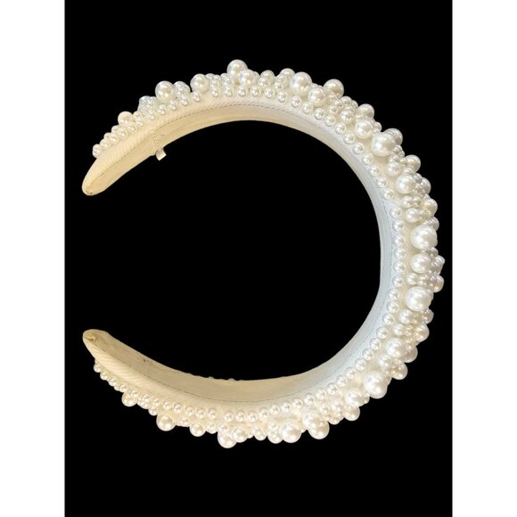 White/Large Pearl Bridal Headband - Marionat - Picture 3 of 7
